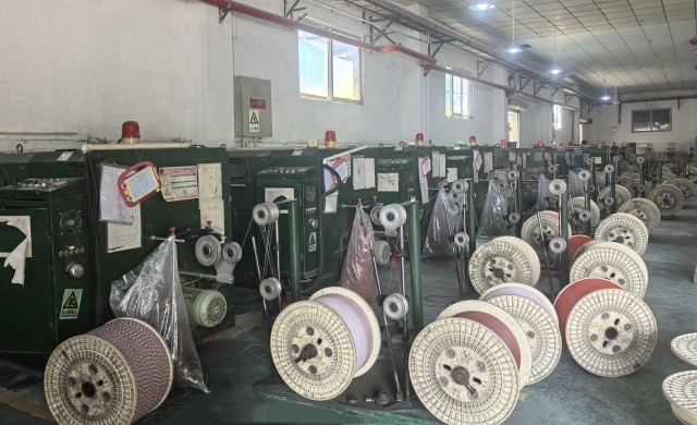 LANP CABLE spooling room with cable reels of finished products