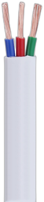 3 Core Flat White - Flat Cable