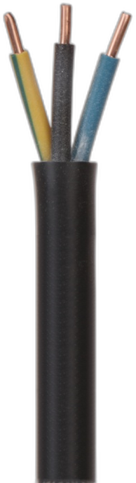 3 Core Solid Black - Multi-Core Cable